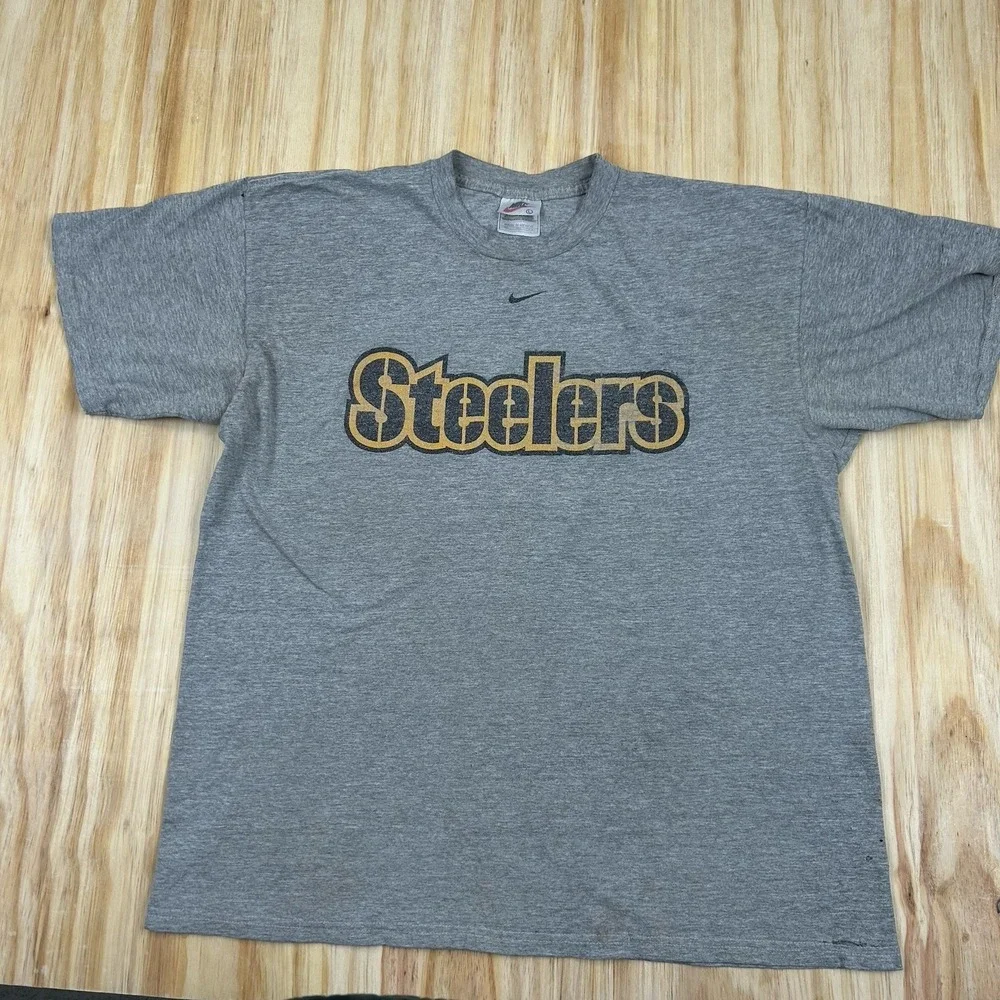 Vintage 90s‎ Nike Pittsburgh Steelers T Shirt Mens Sz L Center Check Worn Thin